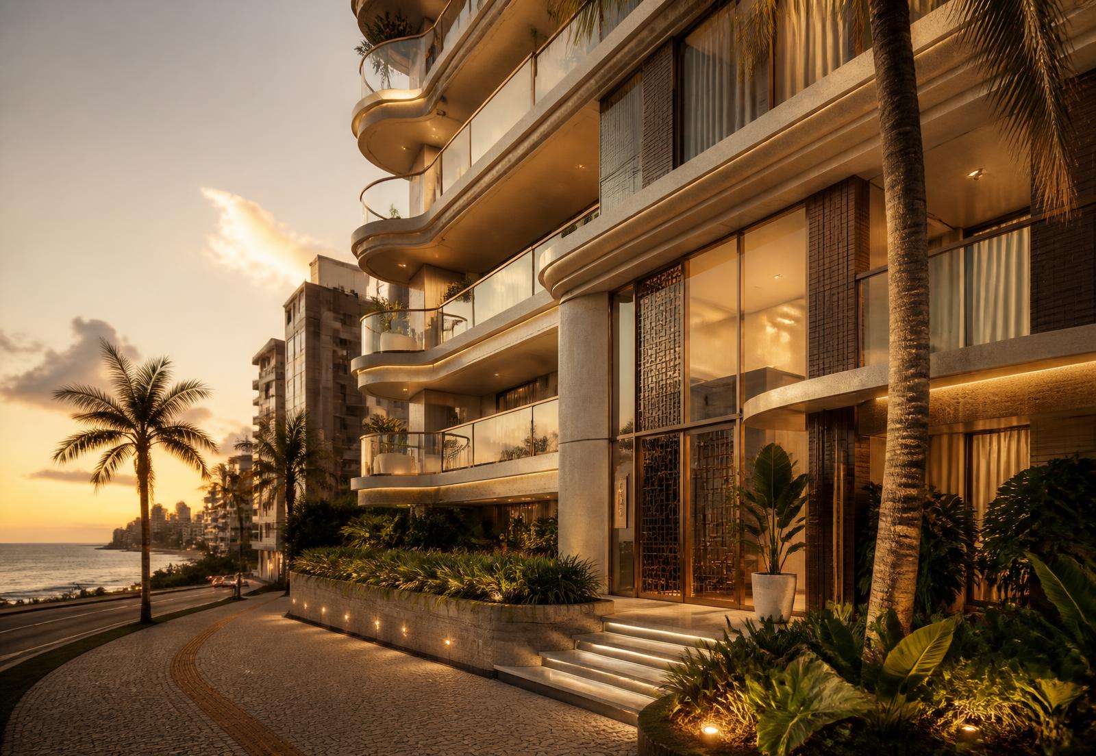 Fachada de edifício residencial à beira-mar no Espírito Santo